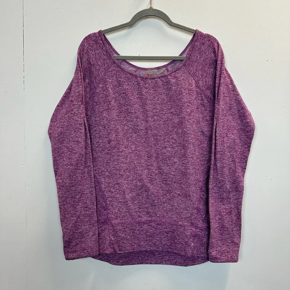 Zella Long Sleeved Workout Shirt Boatneck Thumb Holes Large